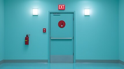 Fire Escape Plan Posted in the Hallway of an Apartment Building Providing Clear Guidance on Emergency Exits and Evacuation Procedures for Residents