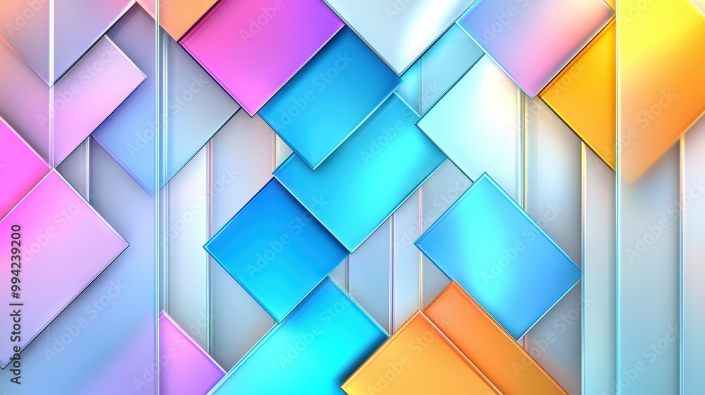 Aufkleber a colorful abstract background featuring squares and rectangles positioned centrally, with a diagona