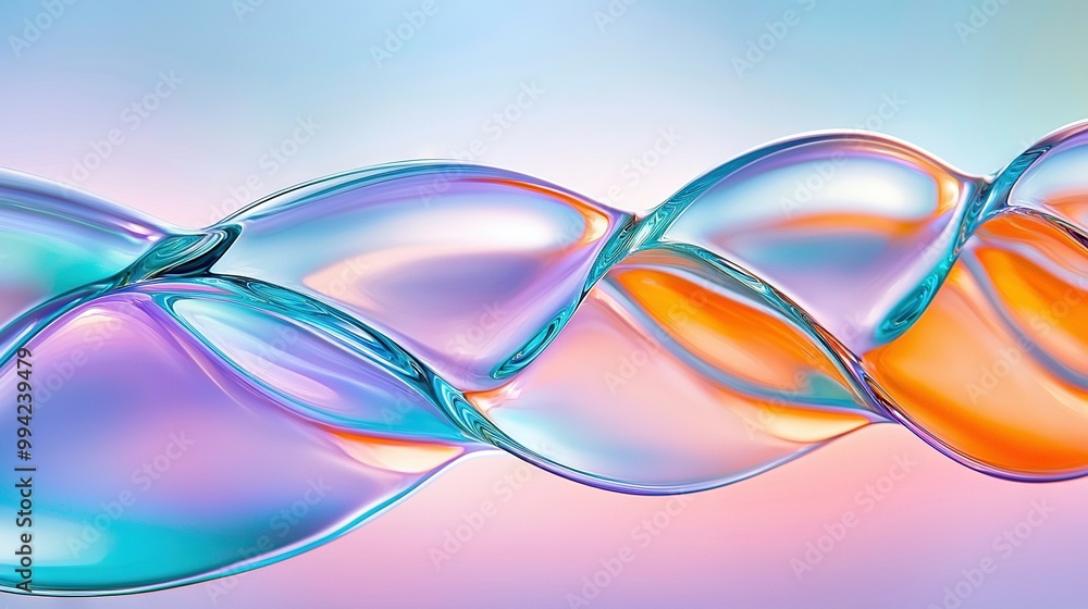 Poster a close-up of a multicolored object on a pink and blue background