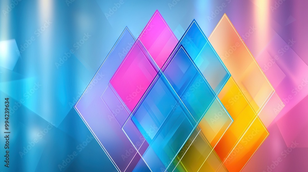 Aufkleber a multicolored abstract background featuring squares and rectangles against a gradient of blue, pink