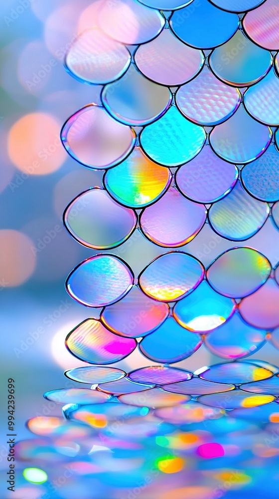 Aufkleber a close-up of a cell phone with a patterned back and blurred background