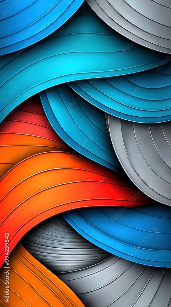 Poster close-up of a colorful background with a curved design at the bottom