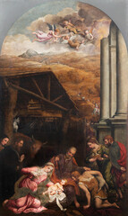 TREVISO, ITALY - NOVEMBER 8, 2023: The painting of Adoration of Shepherds in the church Cattedrale...