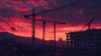 The Cranes at Sunset
