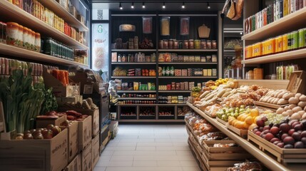 Fototapeta premium A store with a lot of food and drinks