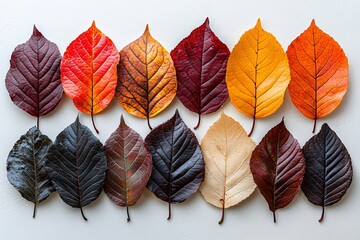 A serene arrangement of autumn leaves ideal for Thanksgiving and Halloween-themed designs, perfect for seasonal cards, decor, and invitations.
