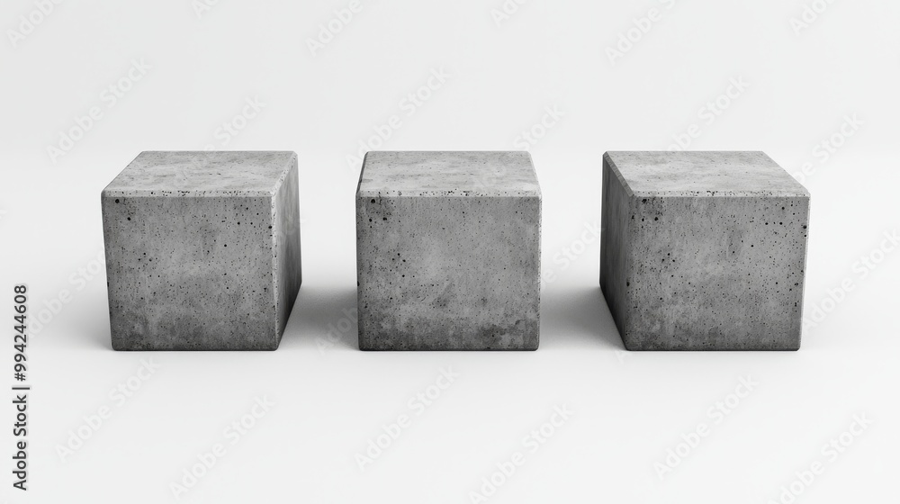 Poster cubes and blocks background podium stage for products and design with abstract forms and a white col