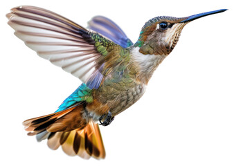 PNG Colorful hummingbird in flight
