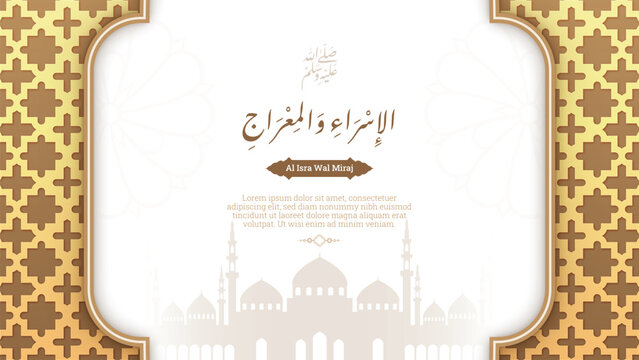 Al Isra wal Miraj Islamic Background Design Template