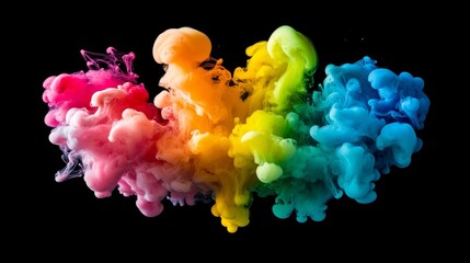 Fototapeta premium Colorful powder cloud on black background in an abstract design