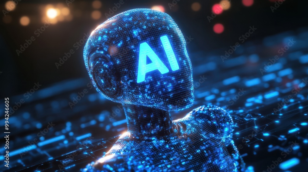 Poster artificial intelligence ai pictogram. technology related to artificial intelligence, computers and s