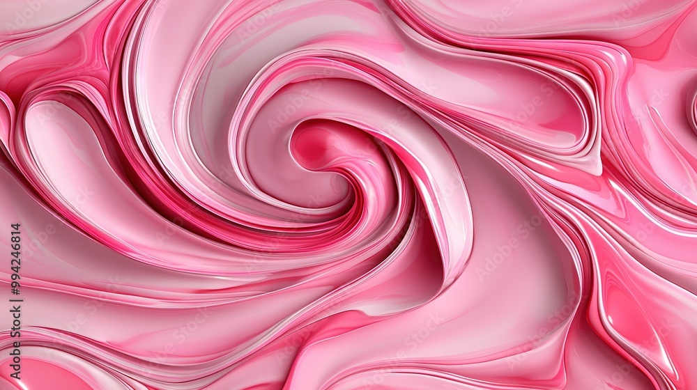 Poster a pink wallpaper with a swirly design is clearly visible in a close-up, taking up most of the image