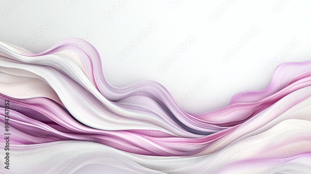 Aufkleber a white and pink abstract background with a wavy pattern on the top half of the image