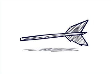 An arrow marked with black markers on white background, isolated on a transparent background. Arrow marker isolated on a transparent background. Arrow mark drawn by hand. Arrows icon. Arrow drawn on