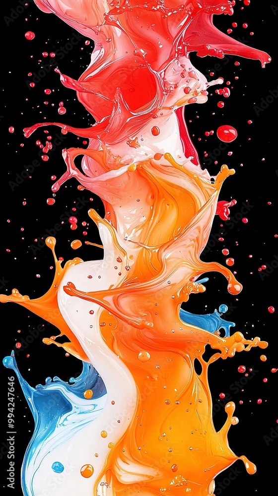 Poster a close-up image of a cellphone with liquid leaking from its top and bottom
