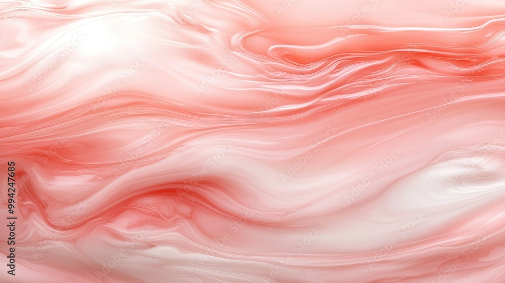 Poster a close-up of a pink and white background with a wavy design above and below the image