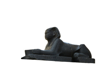 sphinx statue, mythical Egyptian creature on transparent background 