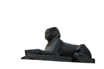 sphinx statue, mythical Egyptian creature on transparent background 