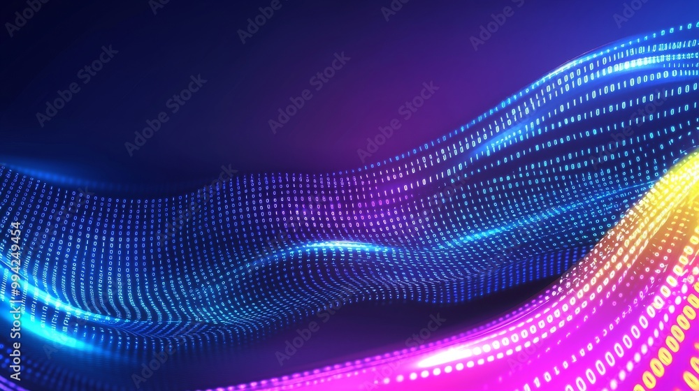 Poster illustration of big data technology and data science. querying, analysing, visualizing complex data.