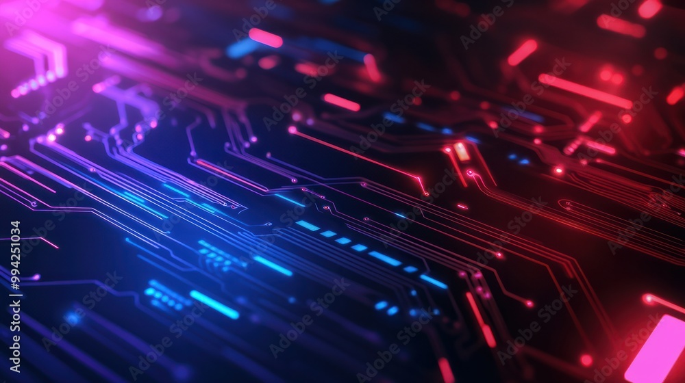 Poster circuit board technology modern abstract illustration tech background with space for your copy.