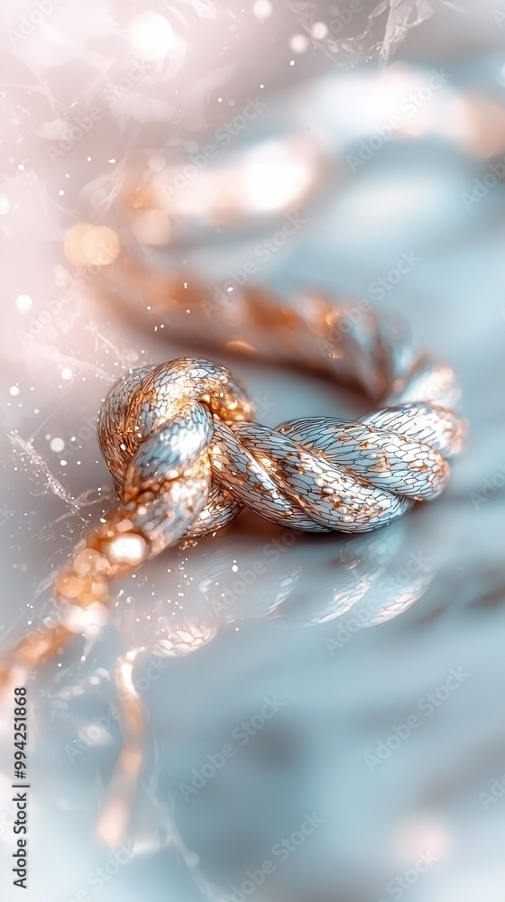 Poster a close-up image of a rope on a textured background, with a softly blurred light source in the backg