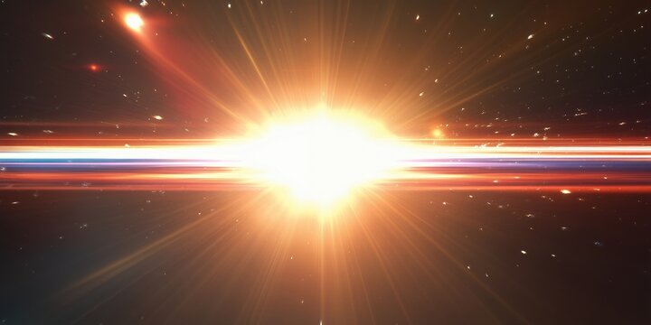 Abstract space background with a bright star.
