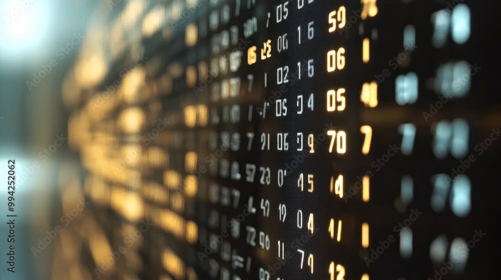 Poster computer screen exhibiting multiple numeric values