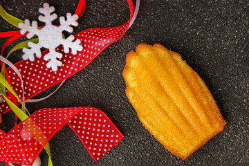 sweet cookie Madeleine, biscuit dessert Christmas delicious Christmas treat Fresh delicious gourmet...