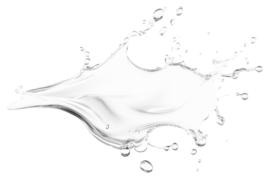 Clear gel splash abstract droplets effect.