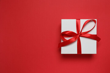 Beautiful gift box on a colored background
