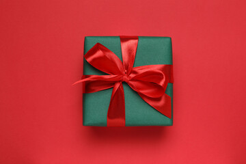 Beautiful gift box on a colored background