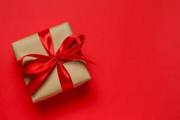 Beautiful gift box on a colored background