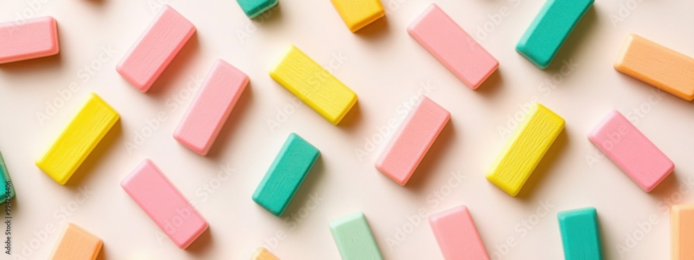 Poster a 3d playful pattern of erasers