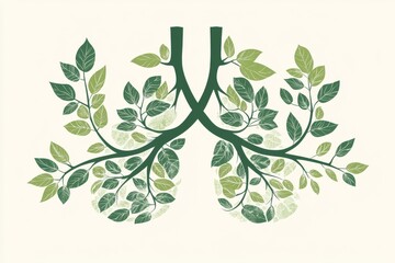 Fresh green lungs full of leaves, pollution-free