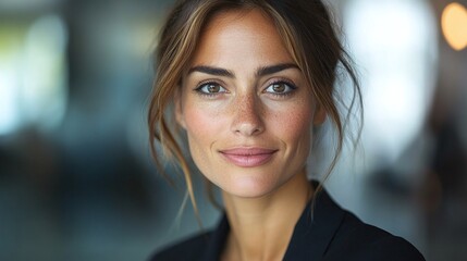 Fototapeta premium confident businesswoman presenting in a corporate meeting, showcasing her professionalism and leadership qualities through an impactful portrait