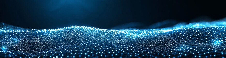 Obraz premium Abstract geometric background and lines connecting dots. Global network connection and plexus background. Digital technology with text space.