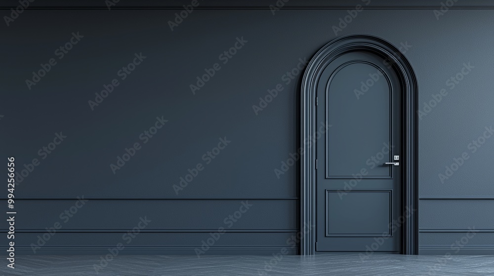 Poster the architecture interior background empty arched pass is rendered in 3d