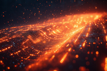 Obraz premium A bright orange and black image with a lot of dots
