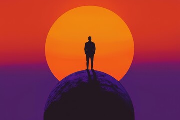 Keeping one's footing on a tightrope and trying to balance is the concept of psychology art.