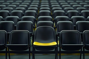 Naklejka premium The chair stands out in the crowd as a unique and different concept.