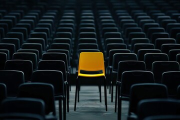 Fototapeta premium Unique and different concept of a chair that stands out in a crowd.