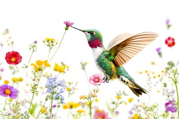 Artist Hummingbird in Colorful Studio Scene