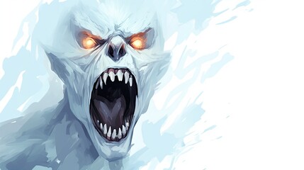 Fototapeta premium A creepy drawn character for horror stories. An evil monster from the afterlife. The concept of fear and horror. A dead creature.