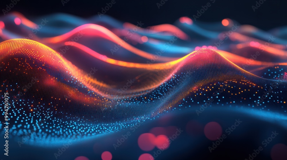 Poster modern digital abstract 3d background. copy space. based on generative ai