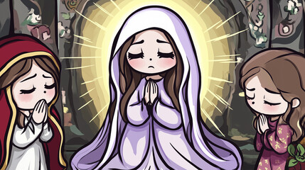 Nun faith devotion religion monastery prayer halo 