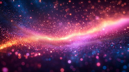 Fototapeta premium A colorful galaxy with purple, blue, and orange stars