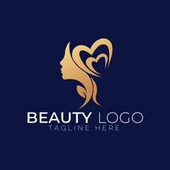 Gradient beauty logo template, fashion and beauty logo design concept