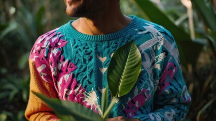 Obraz premium Cut out portrait of unrecognizable man in nature wear