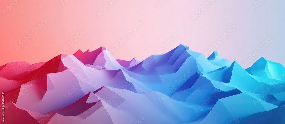 Aufkleber 3d rendering of a low poly abstract geometric background featuring modern gradient colors resembling