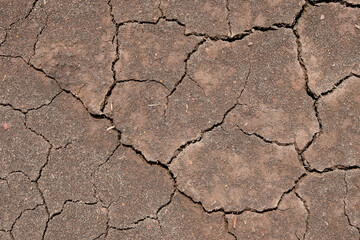 Wall texture soil dry crack pattern of drought lack of water of nature brown old broken background.